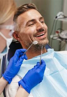 Woman getting a dental cleaning