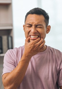 Woman with a toothache