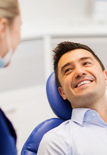 Man smiling in the dental chair