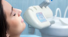 a patient relaxing during a dental appointment