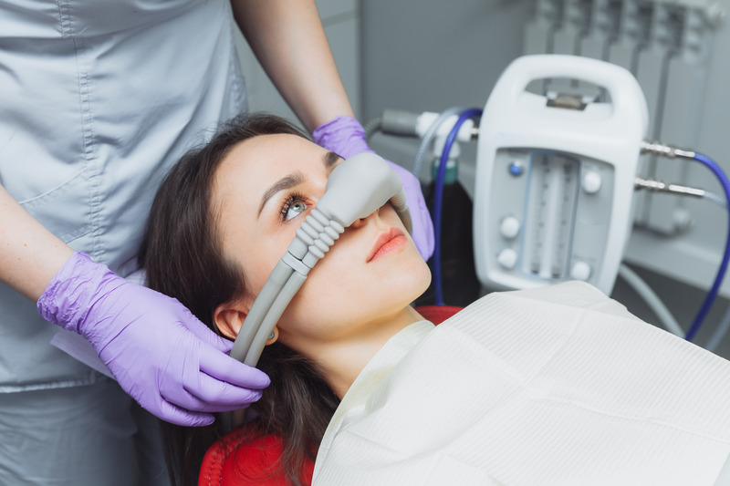 Anxious patient undergoing sedation dentistry